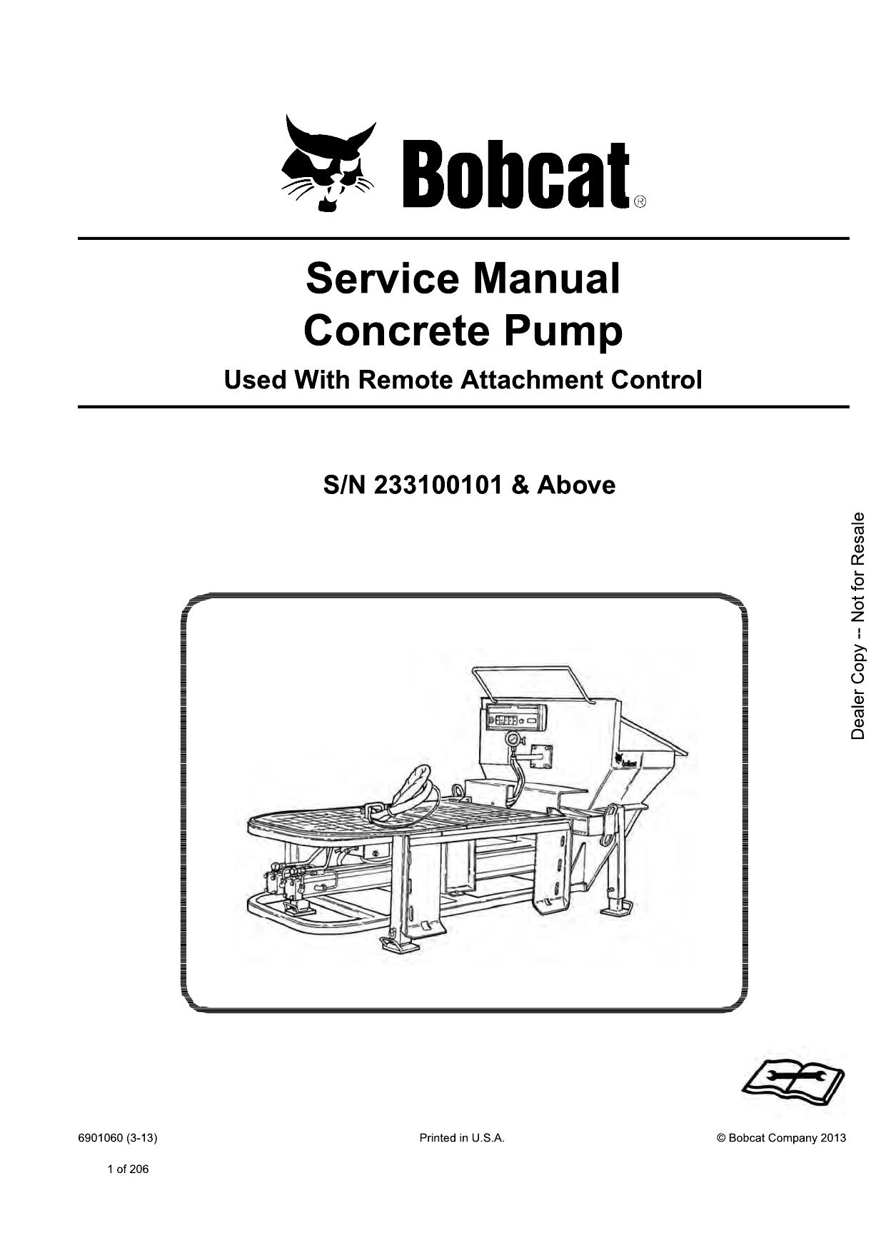 Concrete Pump Service Manual Bobcat